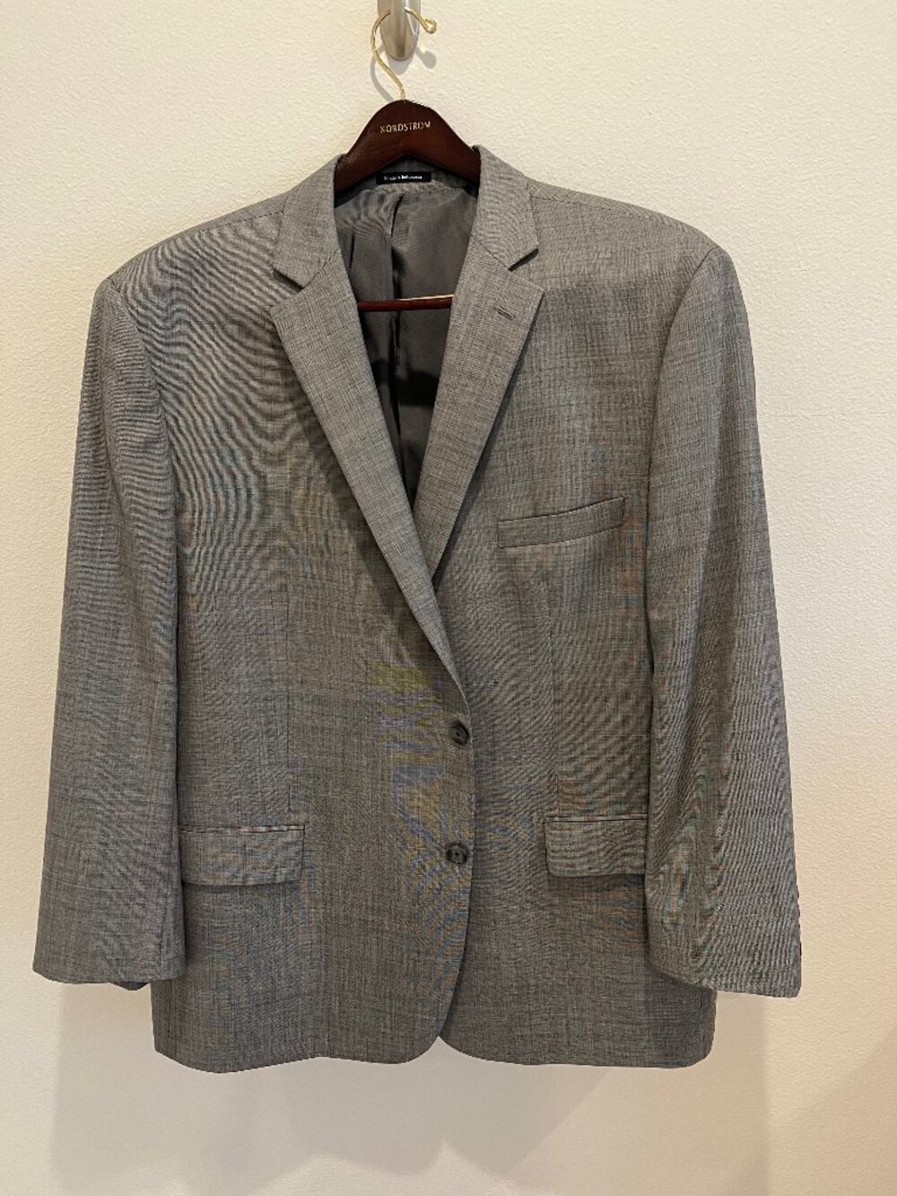 Pronto Uomo Platinum Blazer 52L Gray Plaid 100% Wool Sport Coat Two Button